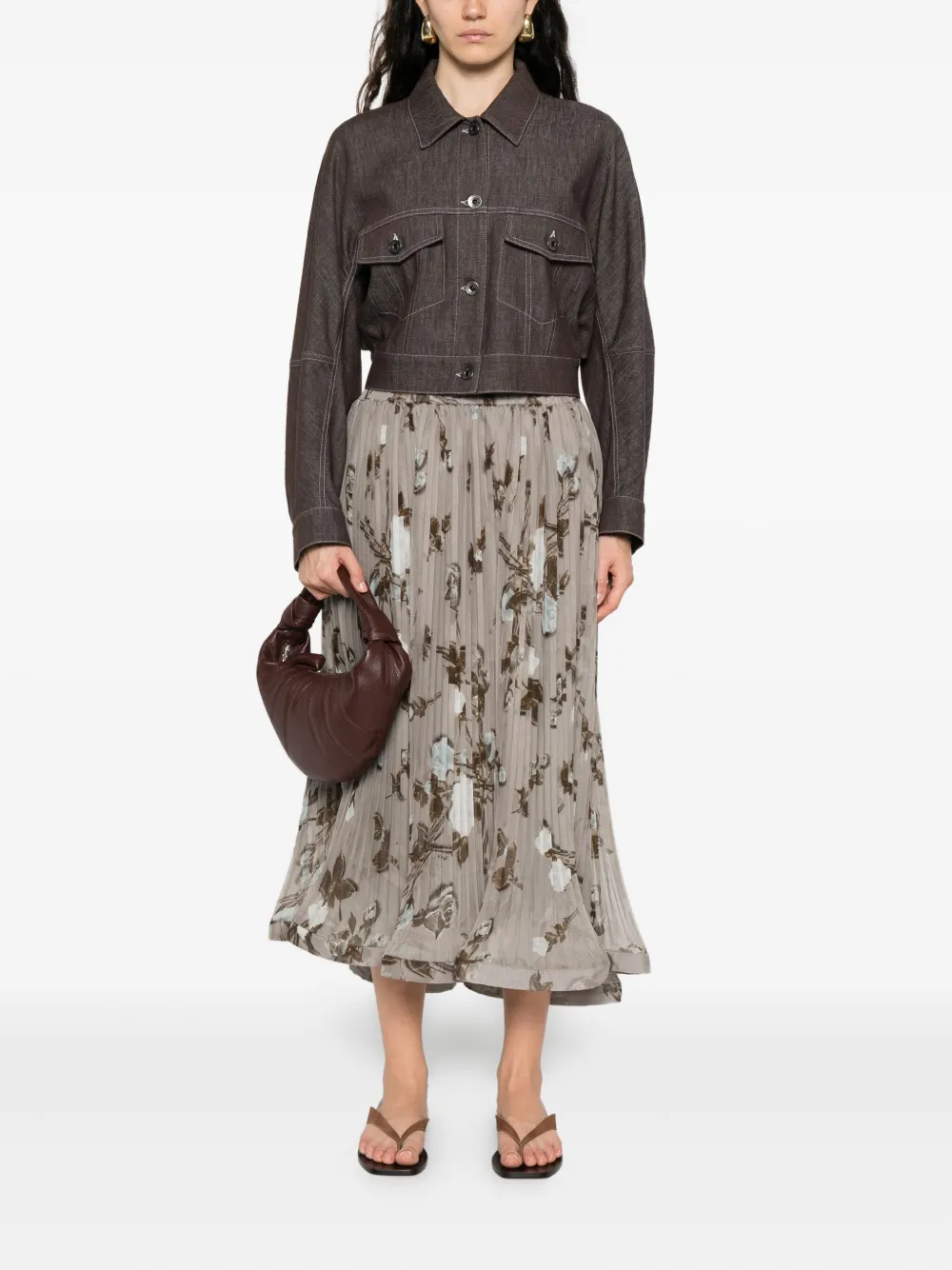 P.A.R.O.S.H. floral-print skirt Grijs