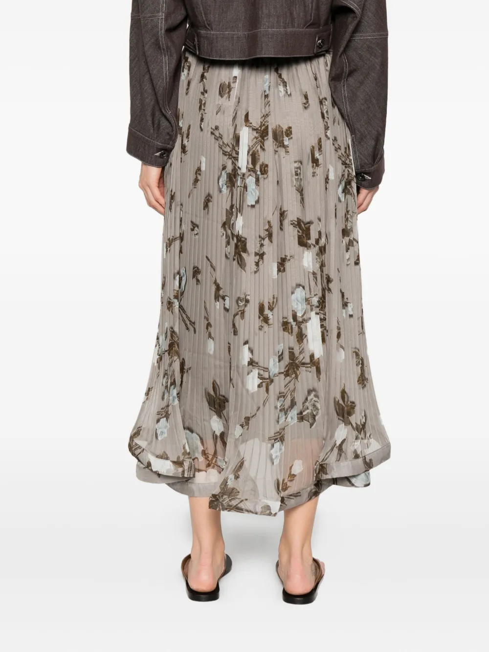 P.A.R.O.S.H. floral-print skirt Grijs