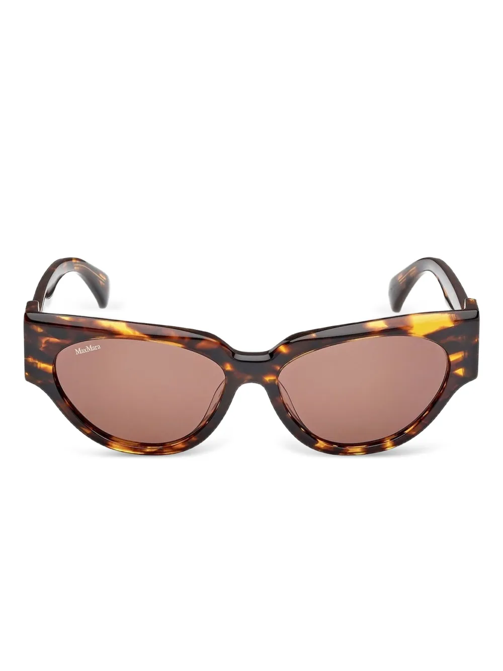 Max Mara Eyewear Occhiali da sole cat-eye con effetto tartarugato - Marrone