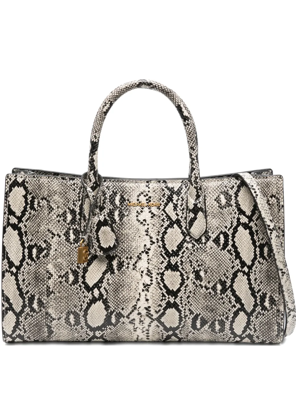 Michael Kors snakeskin-print tote bag Beige