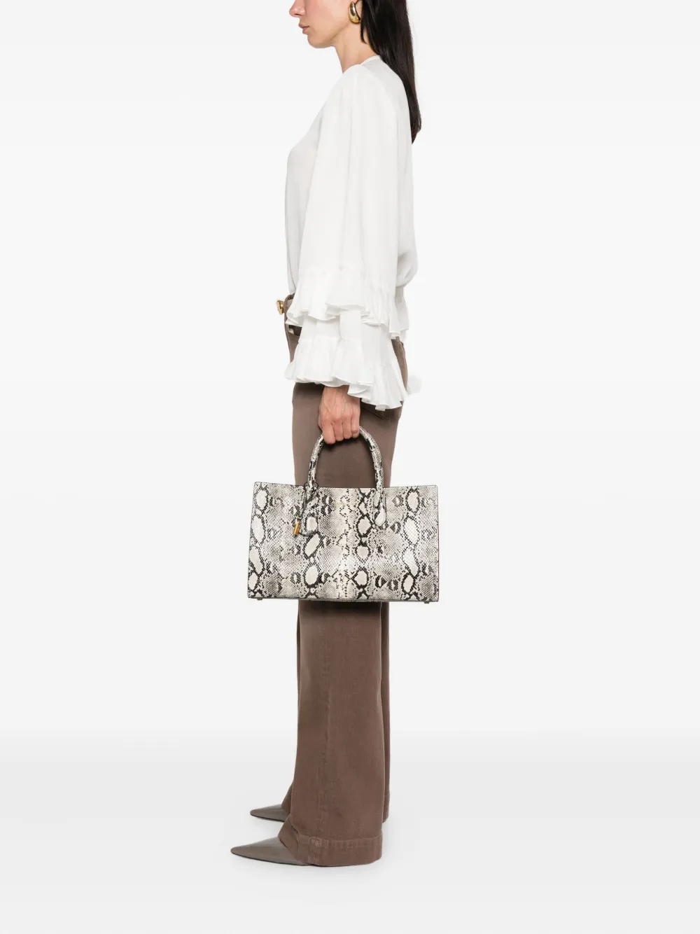 Michael Kors snakeskin-print tote bag Beige