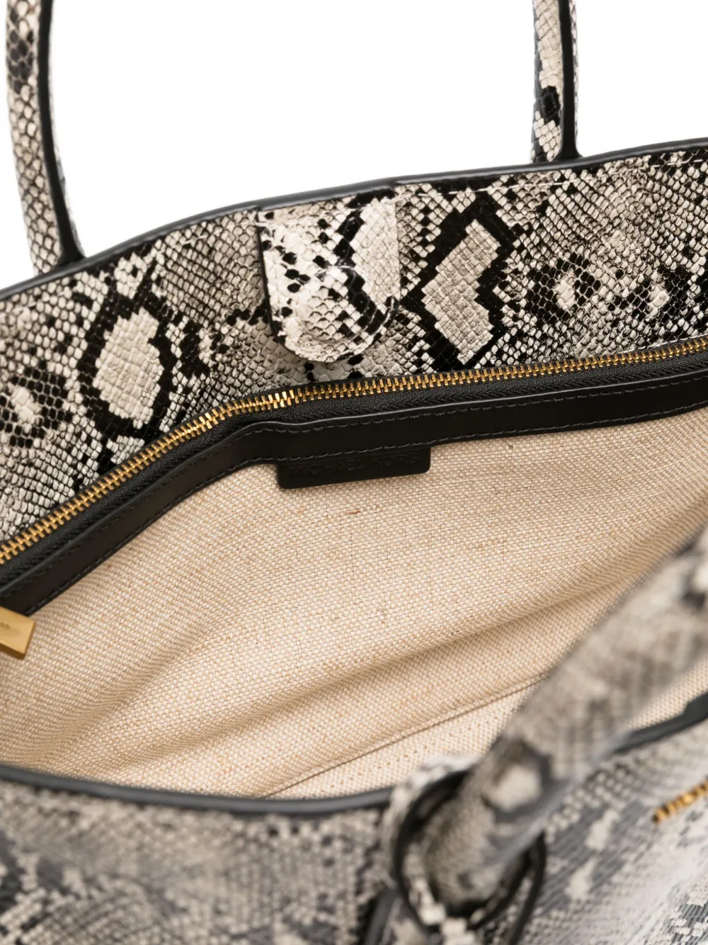 Michael Kors snakeskin-print tote bag Beige