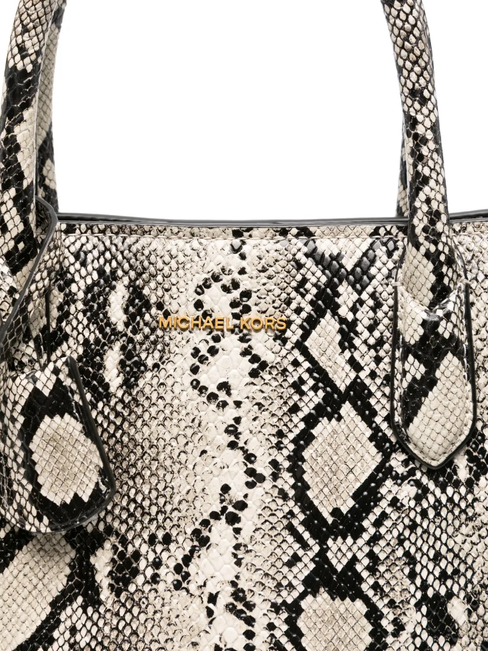Michael Kors Shopper met slangenhuidprint Beige