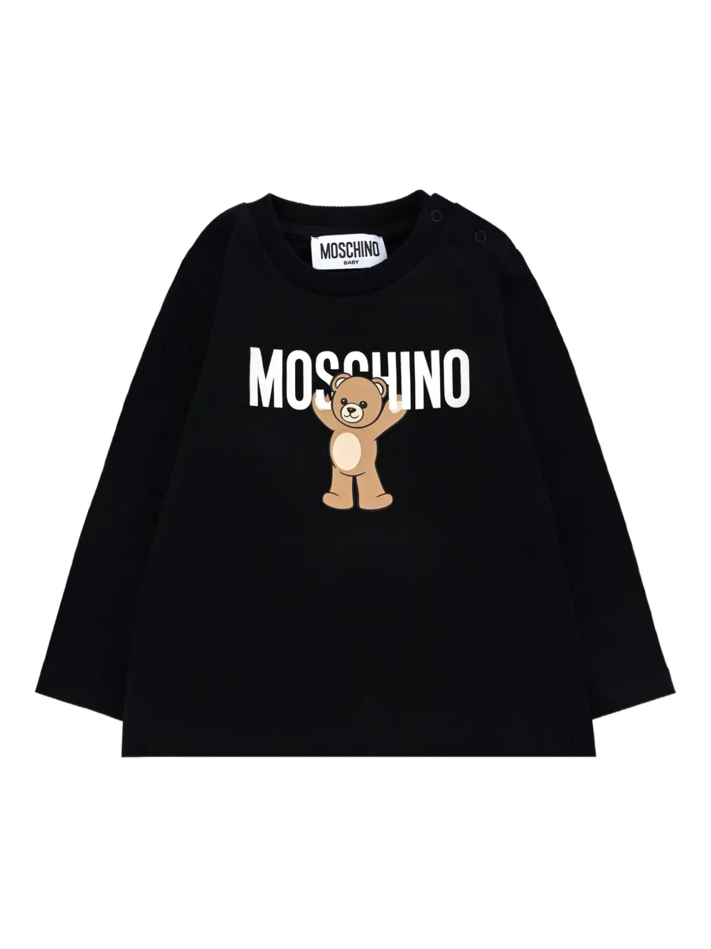 Moschino Kids T-shirt met teddybeerprint Zwart