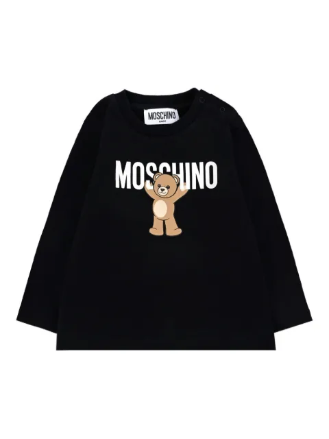 Moschino Kids playera manga larga con motivo Teddy Bear