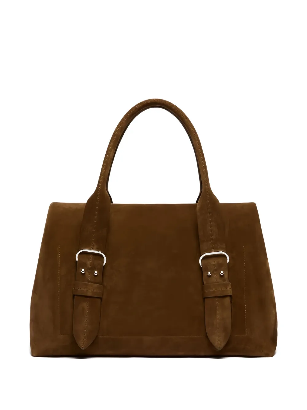 Max Mara Suède handtas met gespdetail Bruin