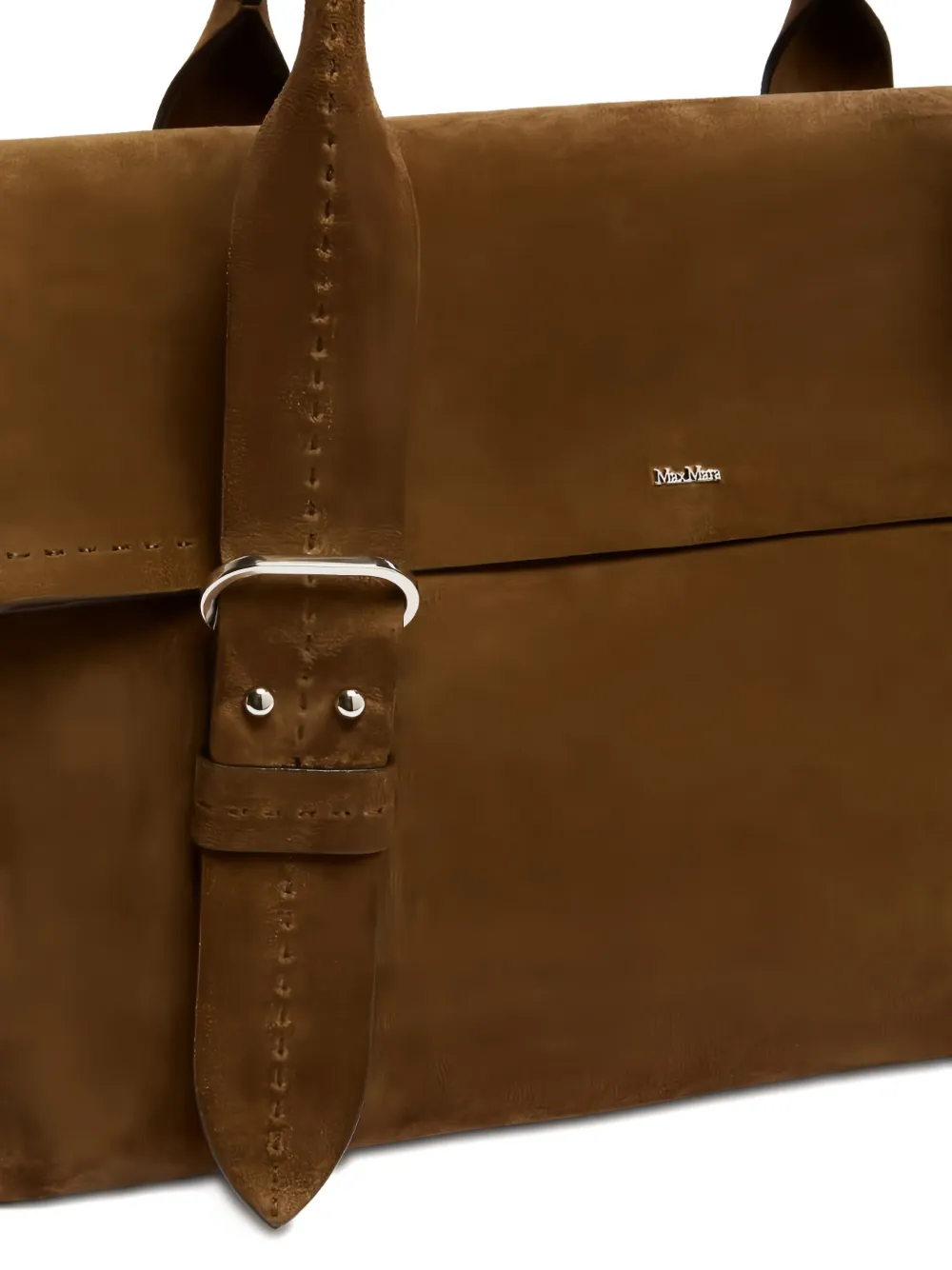 Max Mara Suède handtas met gespdetail Bruin