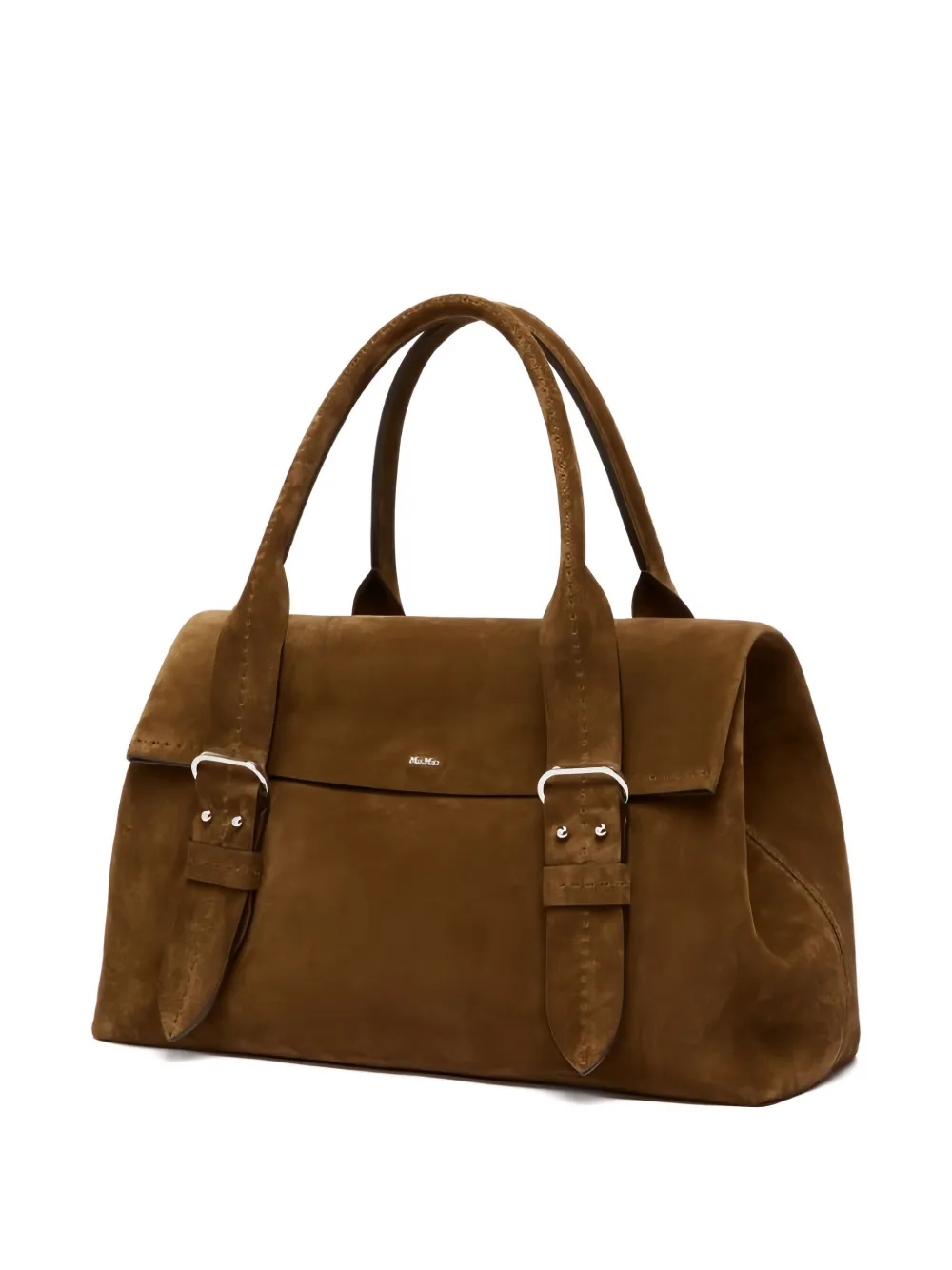 Max Mara Suède handtas met gespdetail Bruin