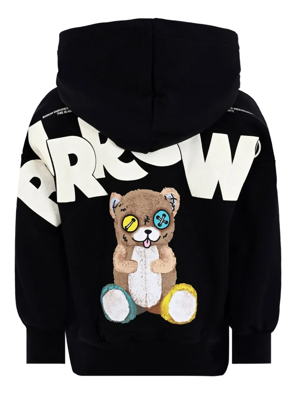 Barrow kids Hoodie met teddybeerprint Zwart