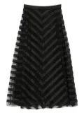 P.A.R.O.S.H. chevron striped midi skirt - Black