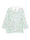 Jil Sander fringed printed top - Blue