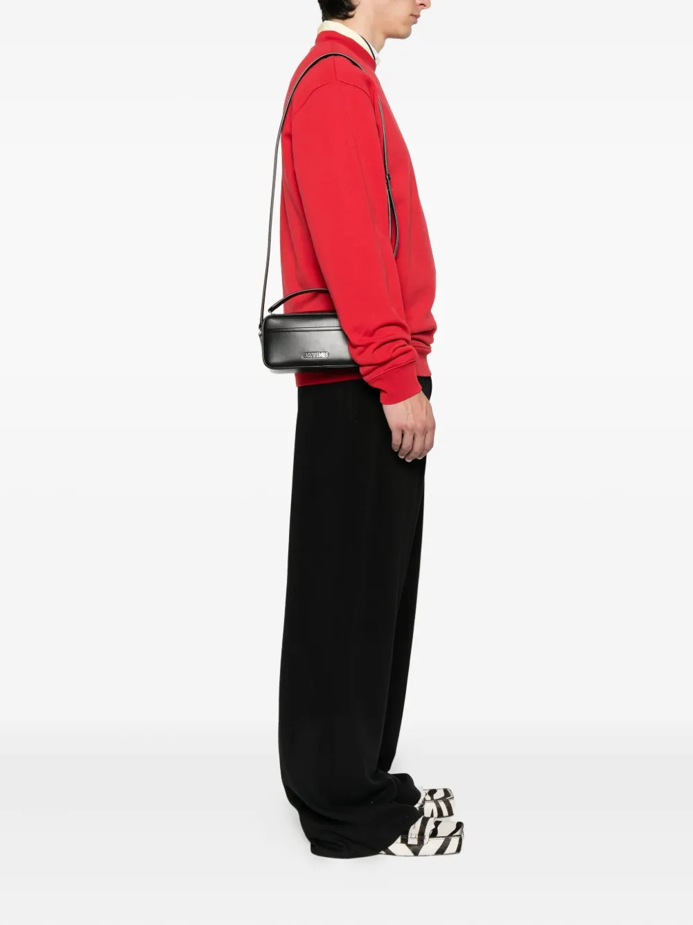 Jacquemus The Banet leren schoudertas met handgreep Zwart