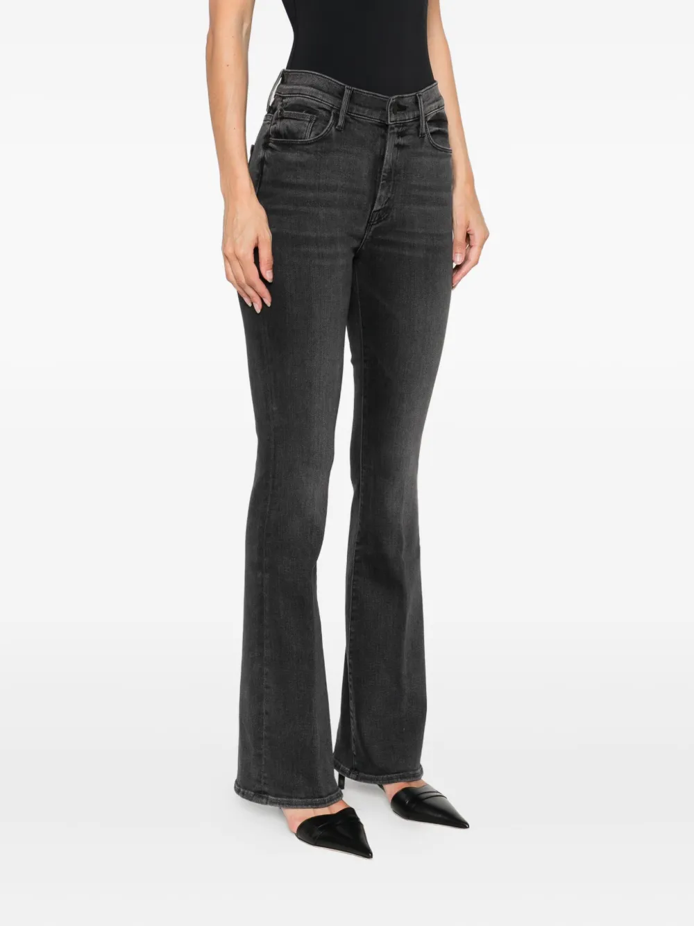 MOTHER The Weekender jeans met franje Zwart