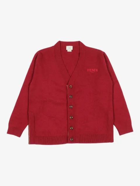 Fendi Kids cardigan à logo brodé 