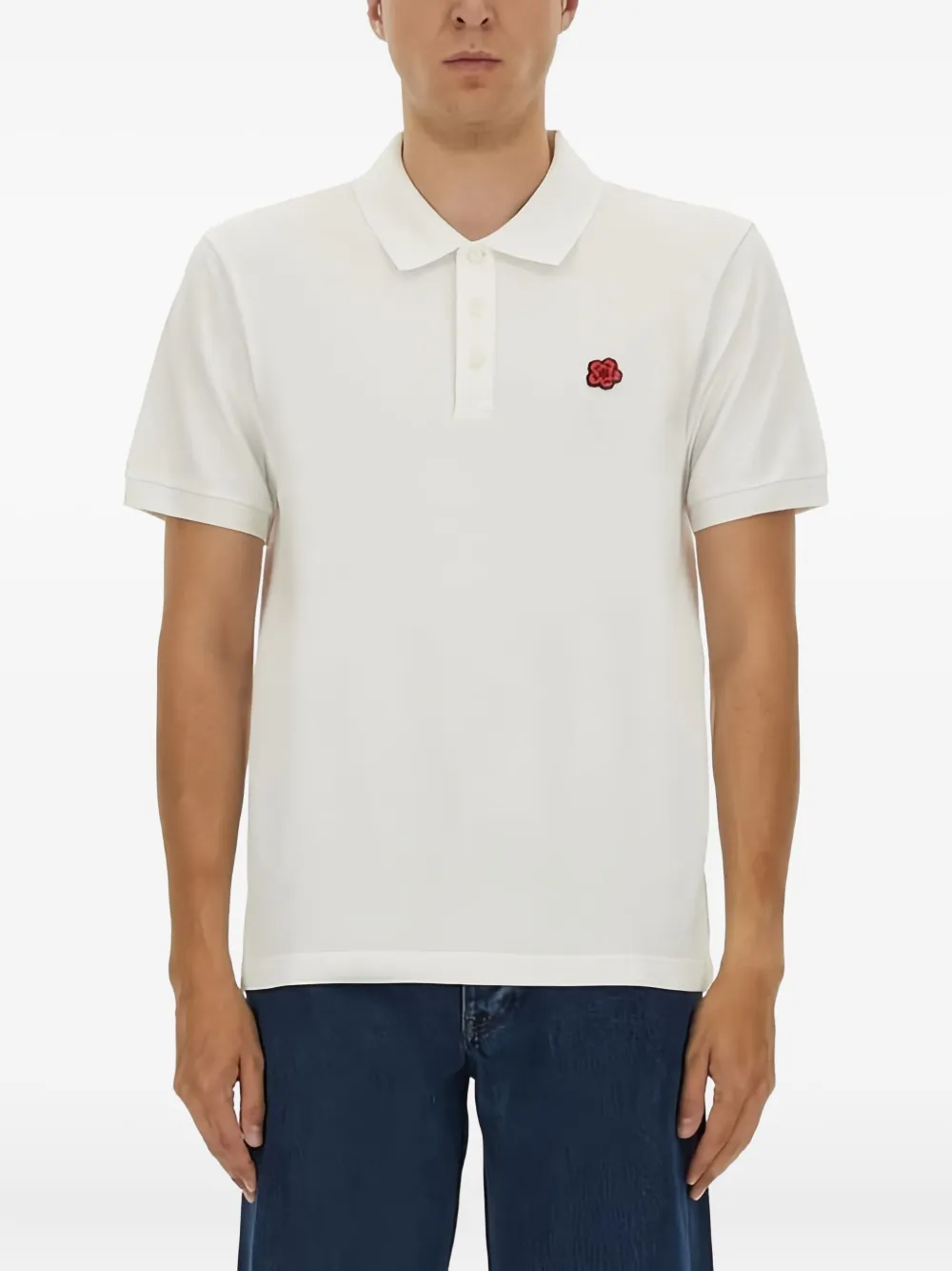 Kenzo Boke Flower embroidered polo shirt Wit