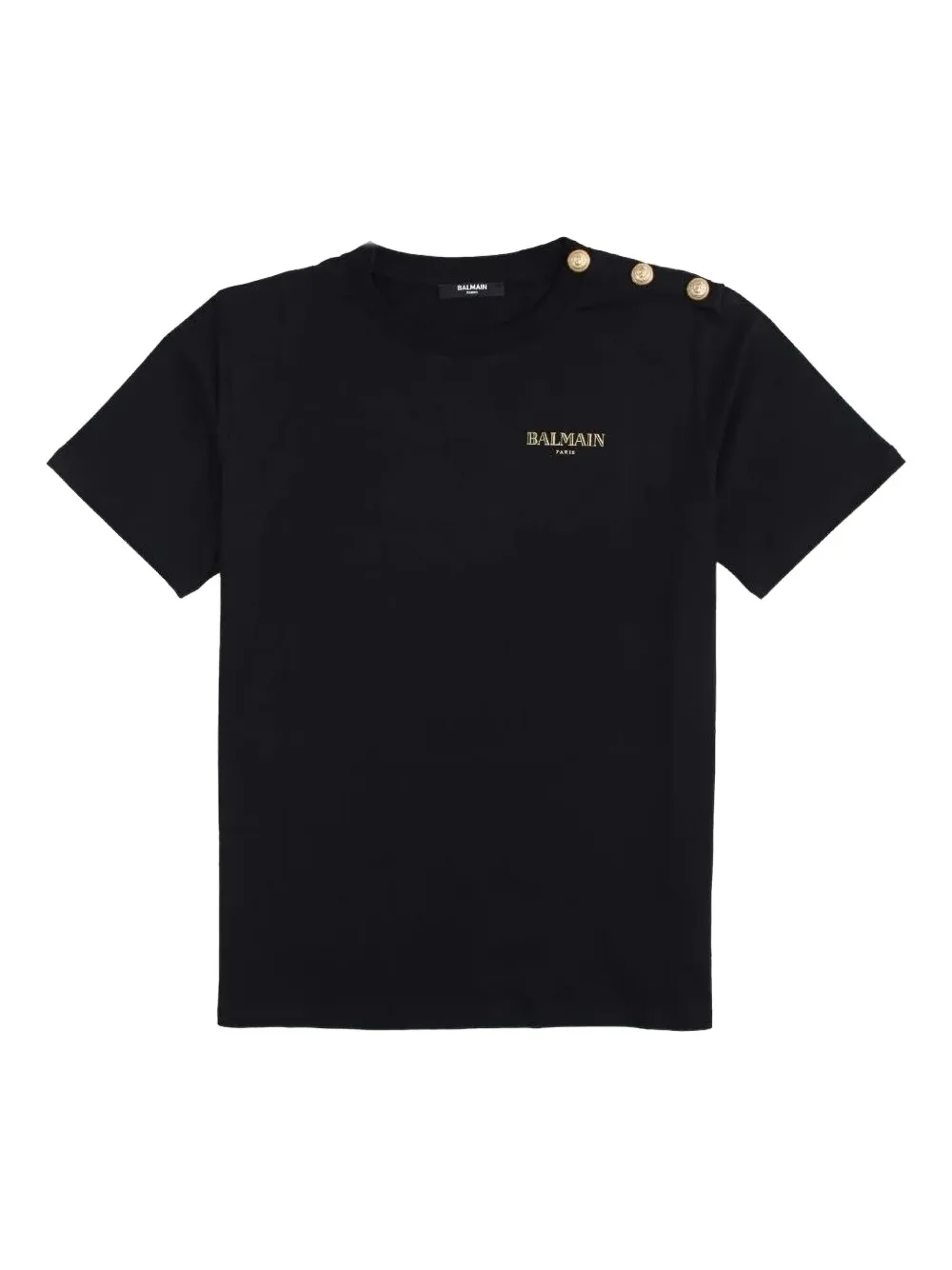 Balmain Kids buttoned-detail T-shirt - Nero