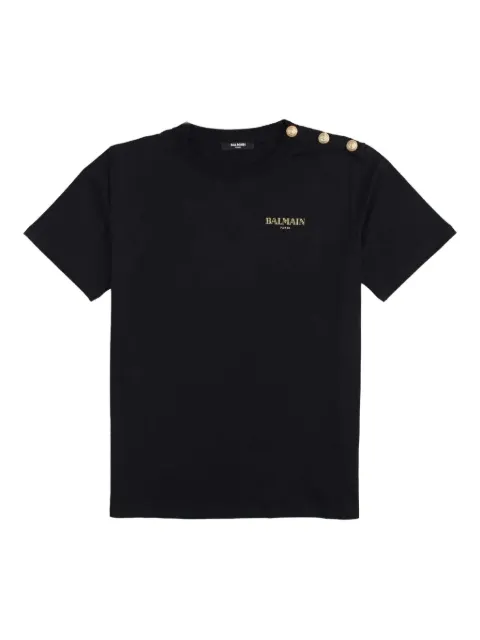 Balmain Kids buttoned-detail T-shirt