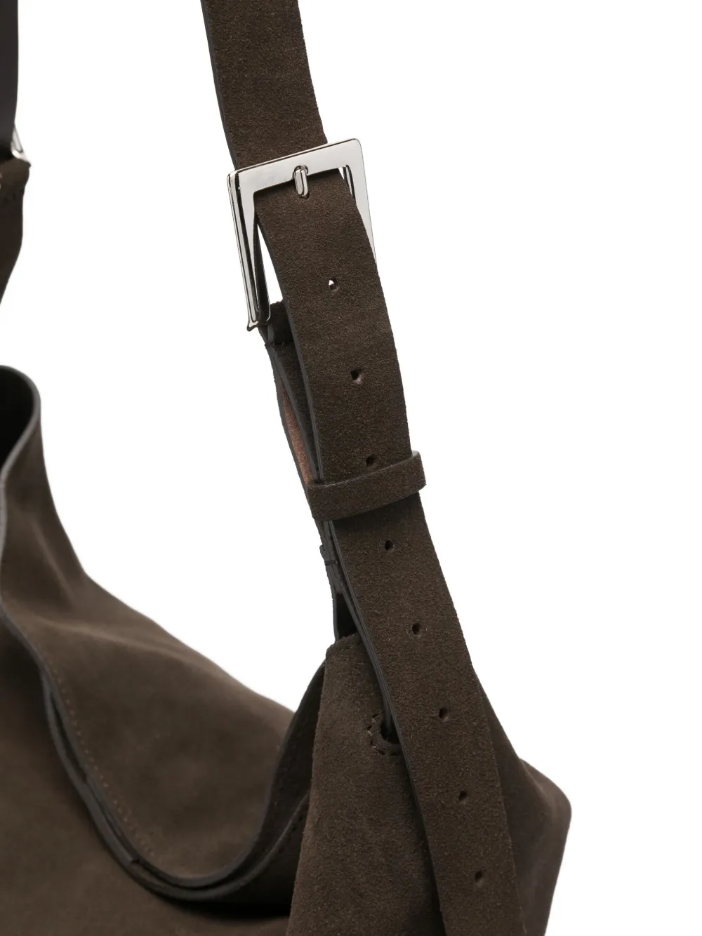 P.a.r.o.s.h Buckle-fastening Suede Shoulder Bag In Brown