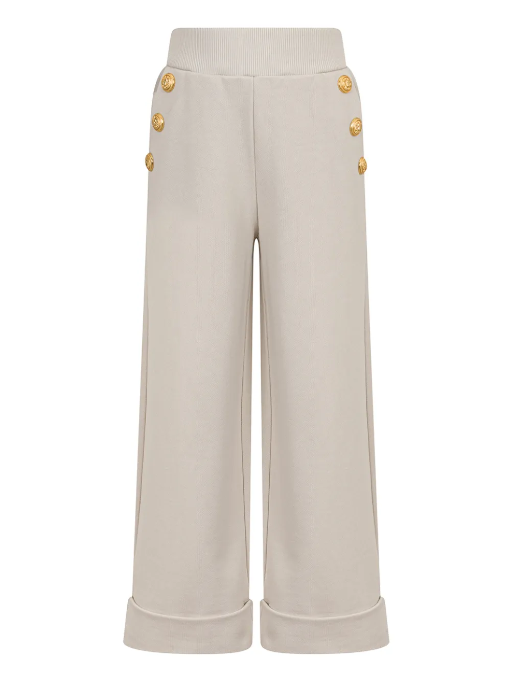 Balmain Kids button cuffed trousers | Neutrals | Image 1