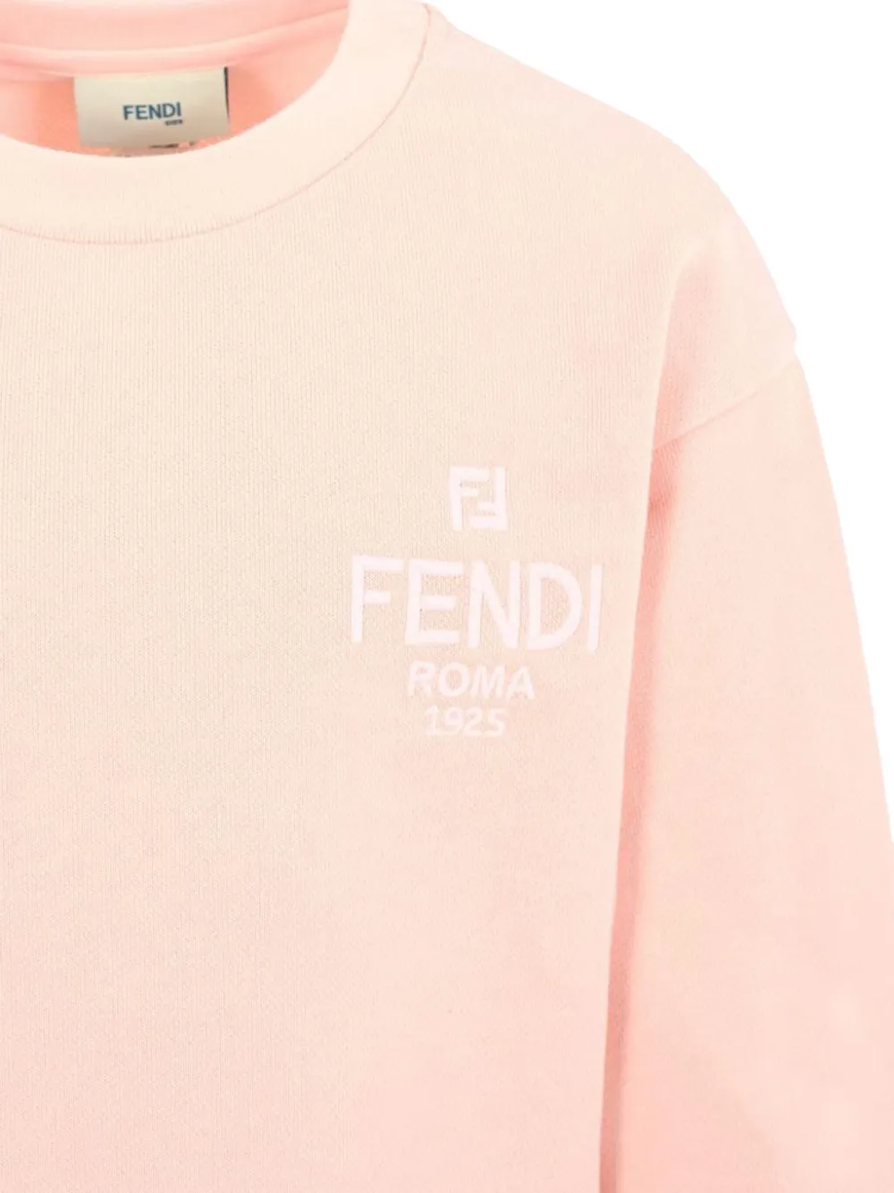 Fendi Kids Sweater met logodetail en ronde hals Roze