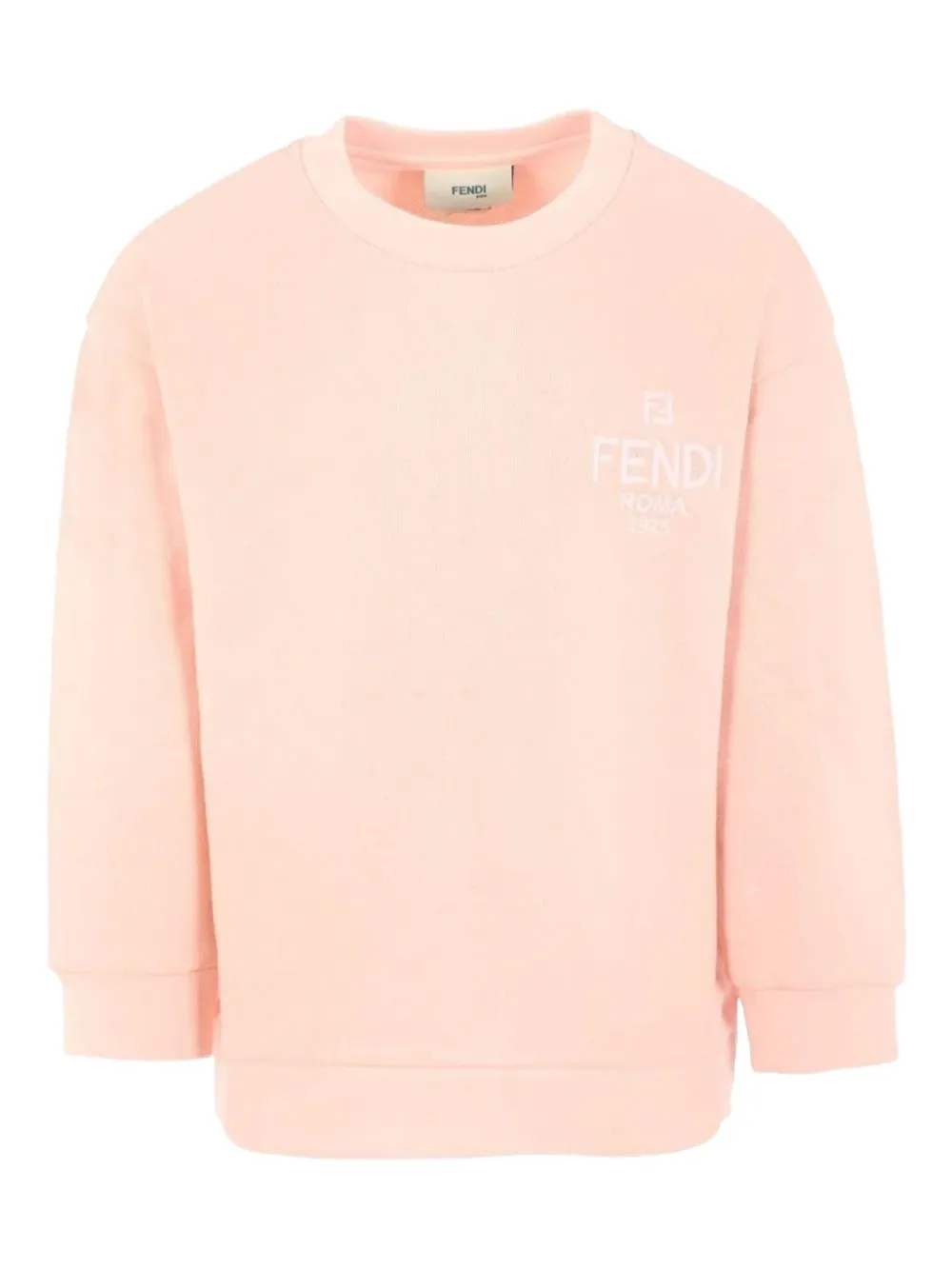 Fendi Kids logo-detail crew-neck sweatshirt - Rosa