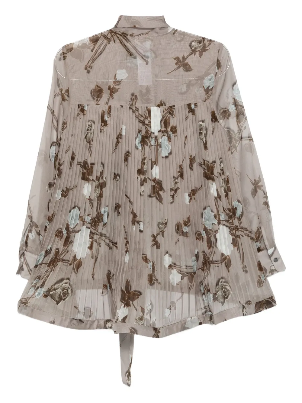 P.A.R.O.S.H. pleated floral-print blouse Grijs
