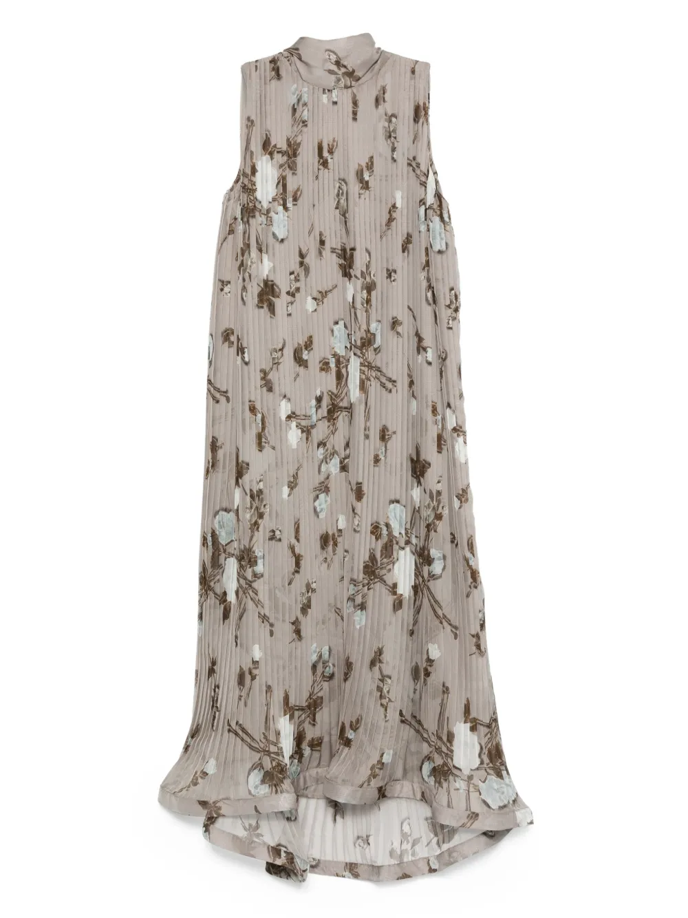 P.A.R.O.S.H. pleated floral-print dress Grijs