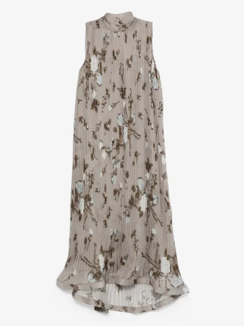 P.A.R.O.S.H. pleated floral-print dress