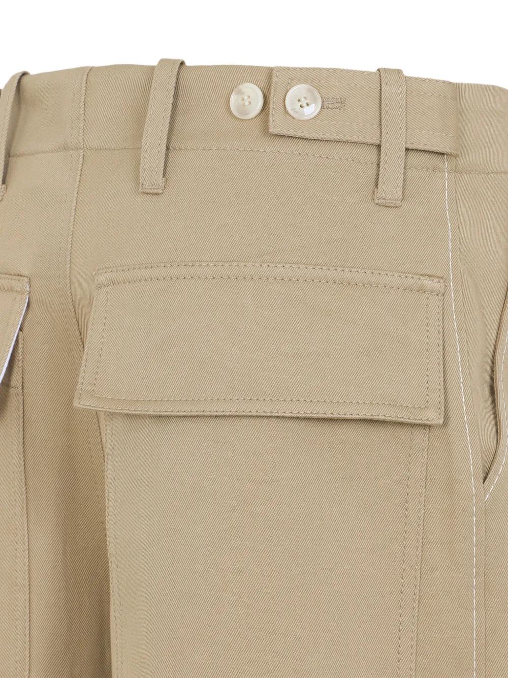 Marni rose-embroidered pocket trousers Beige