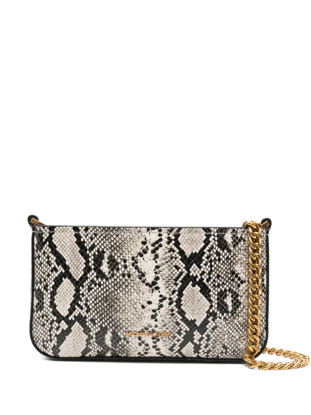 Michael Kors small Bryant snakeskin-print chain-strap shoulder bag Beige
