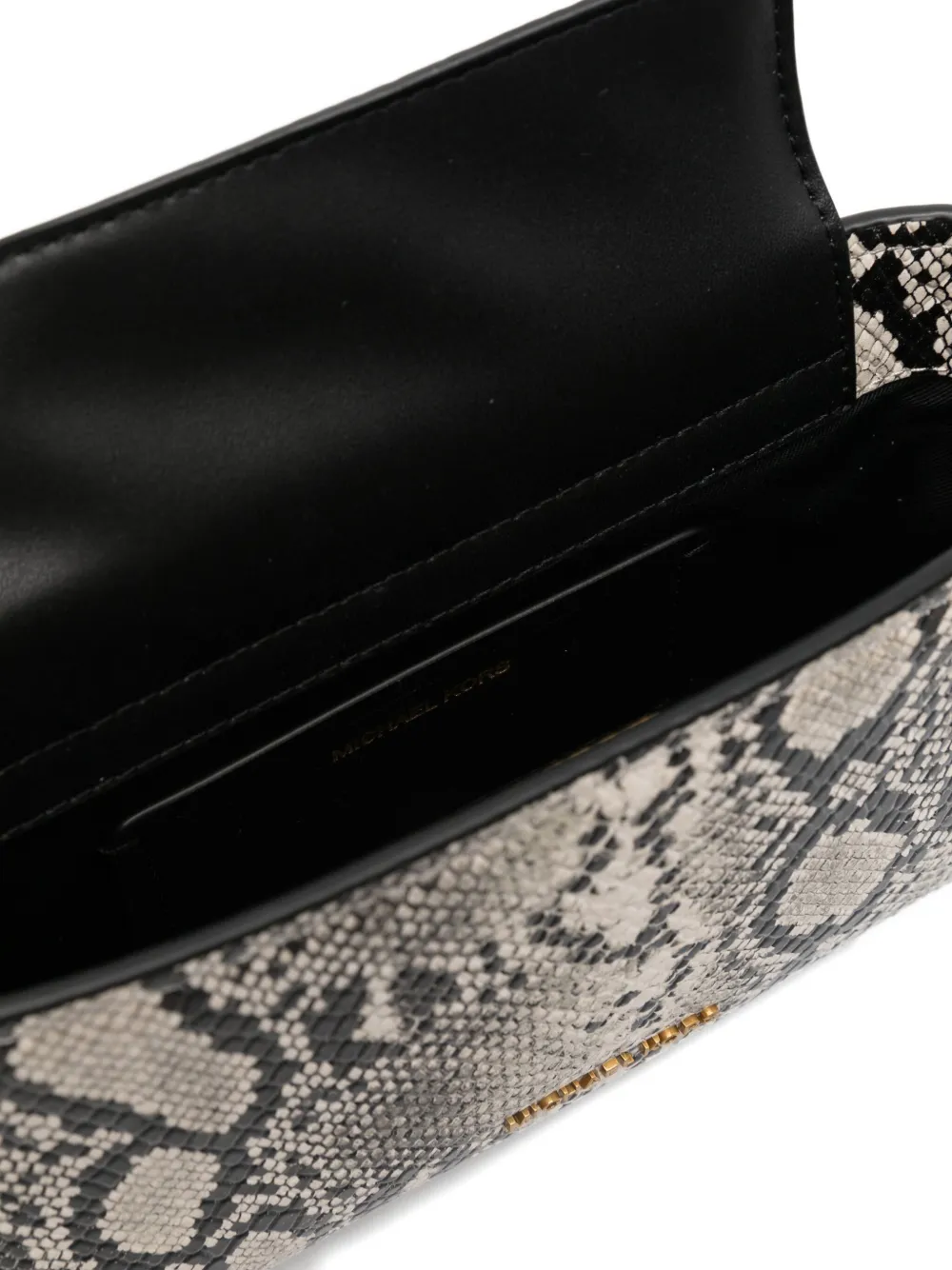 Michael Kors small Bryant snakeskin-print chain-strap shoulder bag Beige