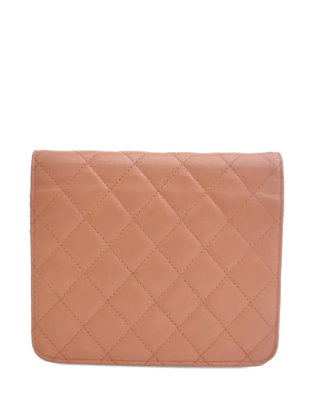 Pre-owned Chanel 2017-2018 Quilted Lambskin Square Wallet On Chain Crossbody Bag