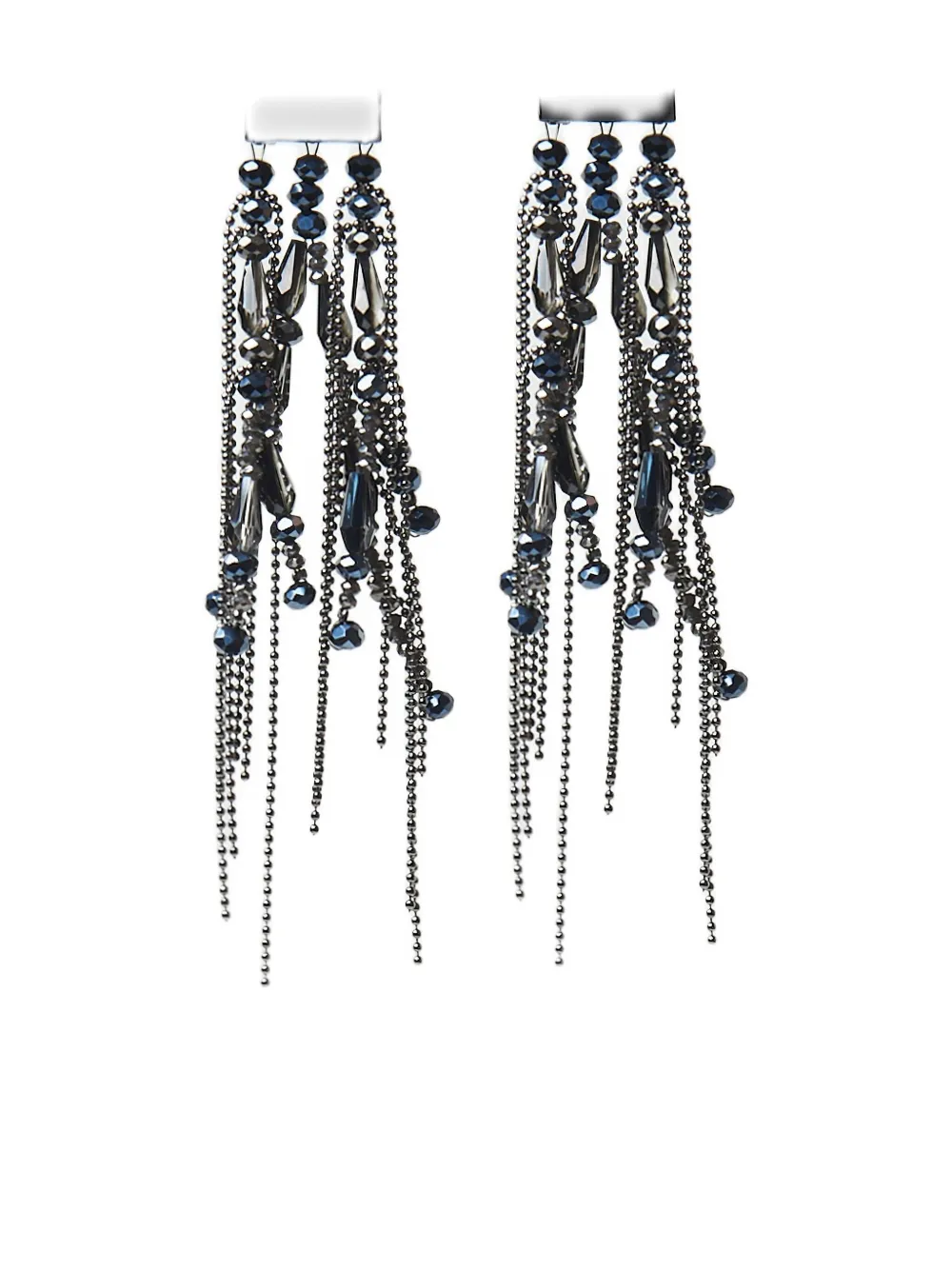 Peserico Beaded Tassel Earrings In Metallic
