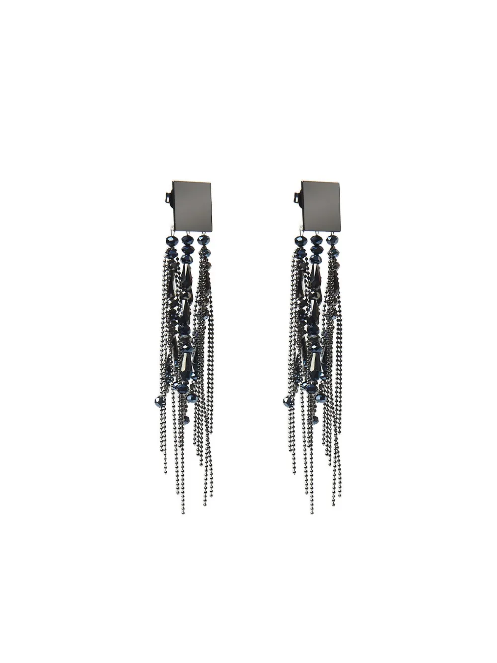 Peserico Beaded Tassel Earrings In Metallic