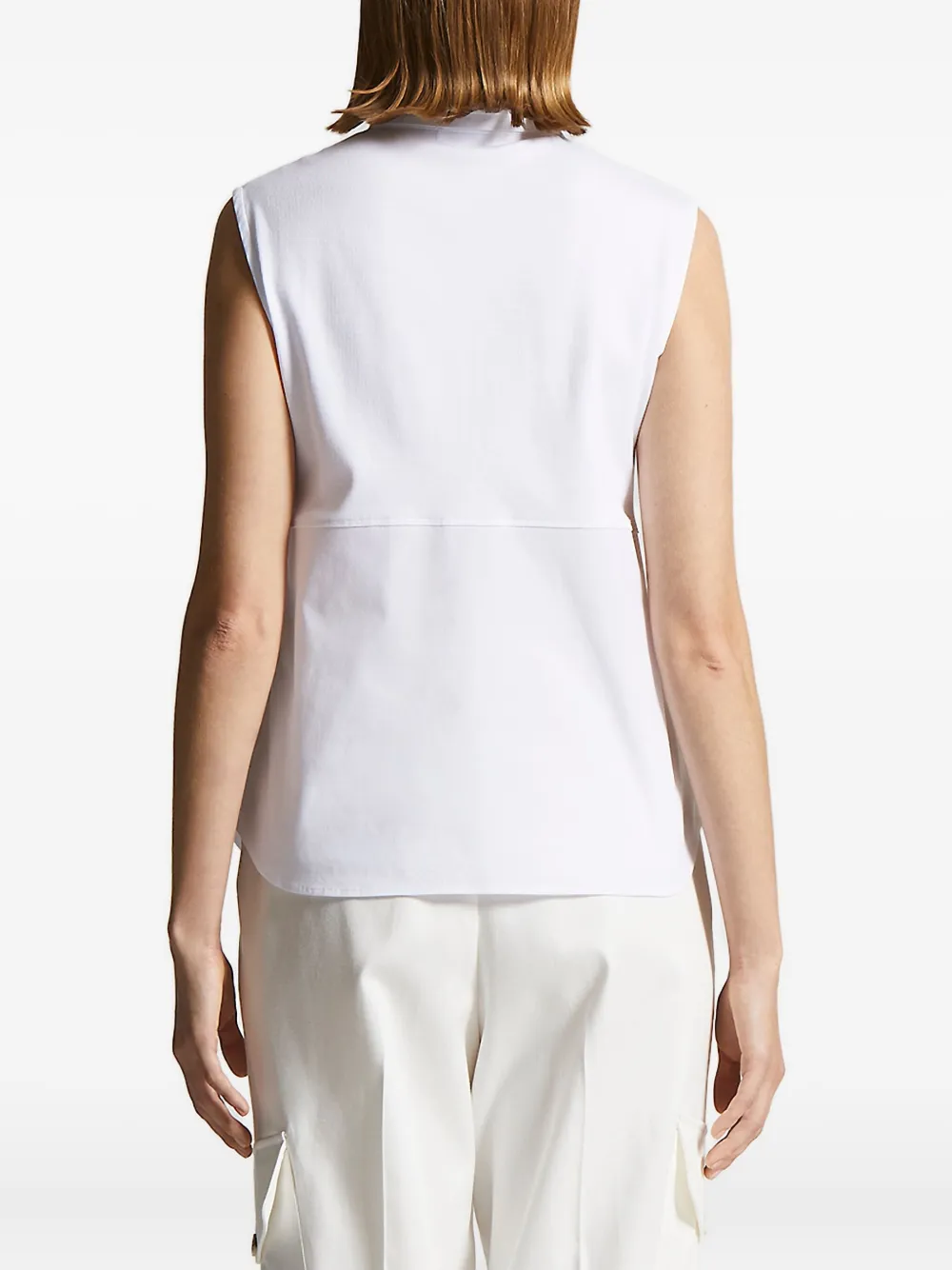 Peserico chain-trimmed sleeveless shirt Wit