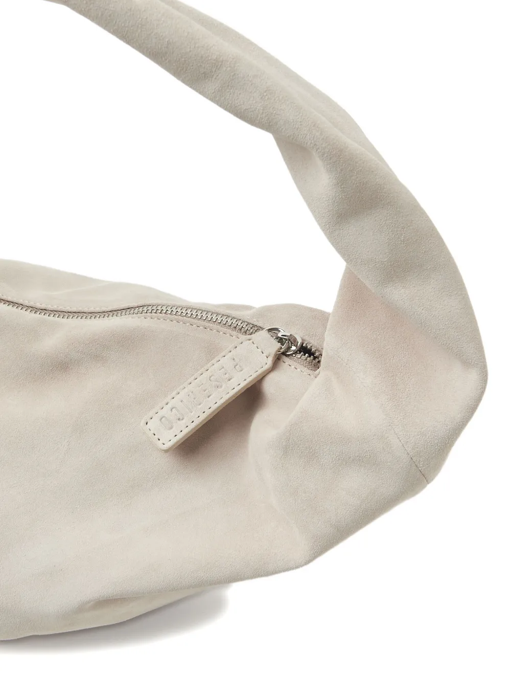 Peserico Tassel Suede Shoulder Bag In White