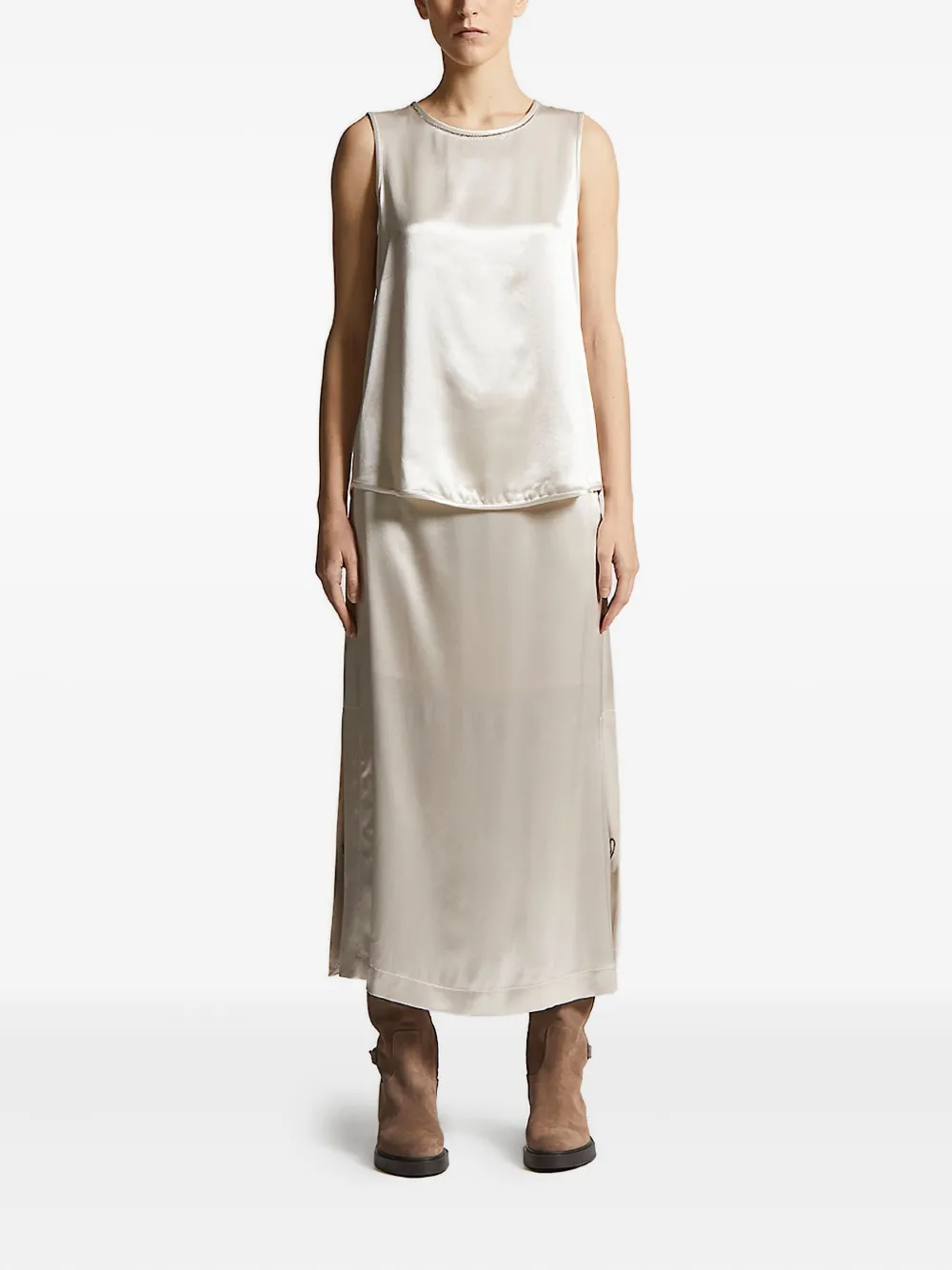 Peserico embellished sleeveless top - Wit