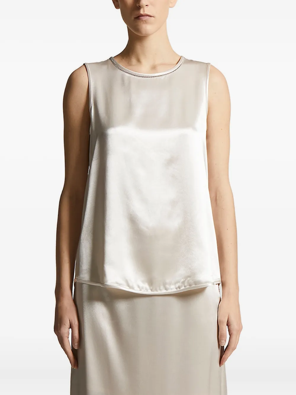 Peserico embellished sleeveless top Wit