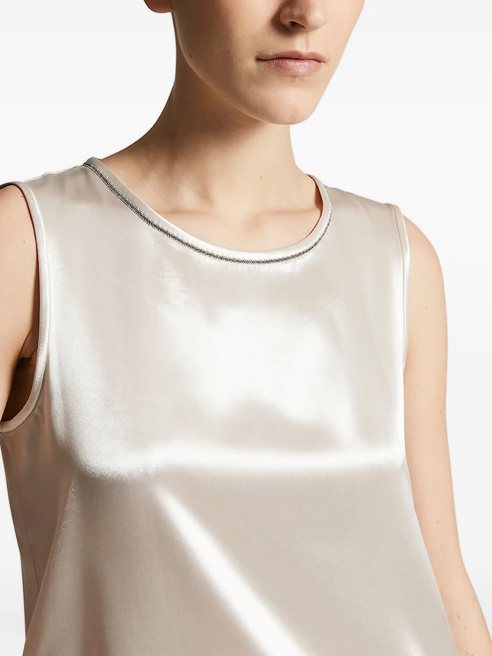 Peserico embellished sleeveless top Wit