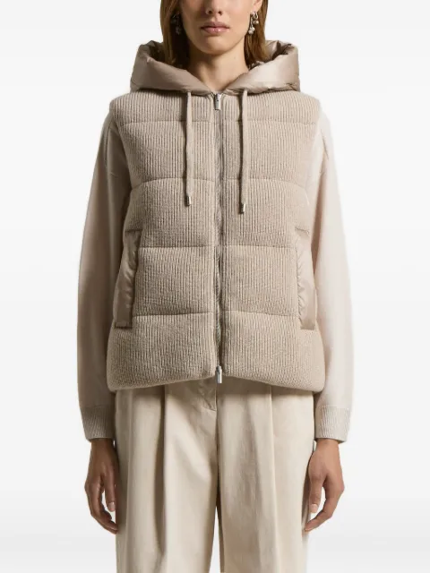 Peserico hooded ribbed padded vest
