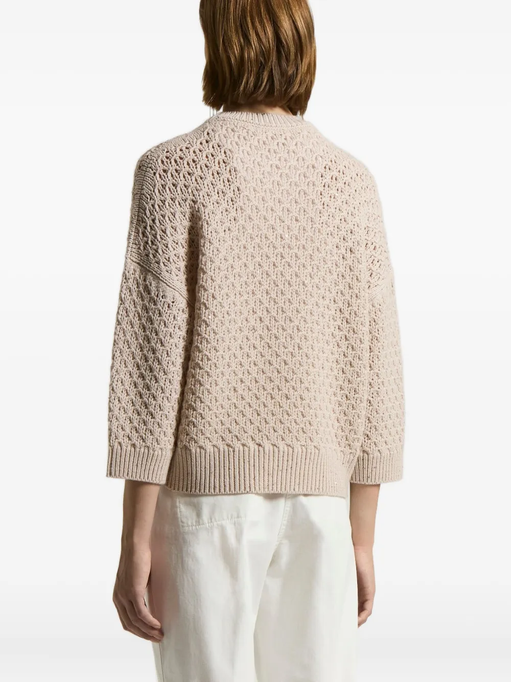 Peserico Open-knit Sweater In Neutral