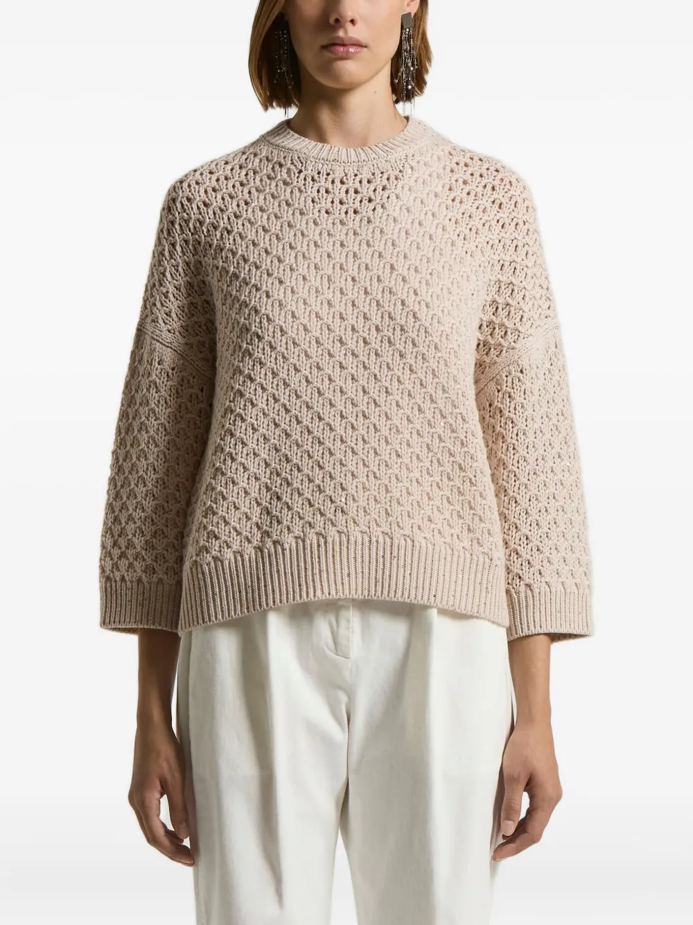 Peserico open-knit sweater | Neutrals | Image 1