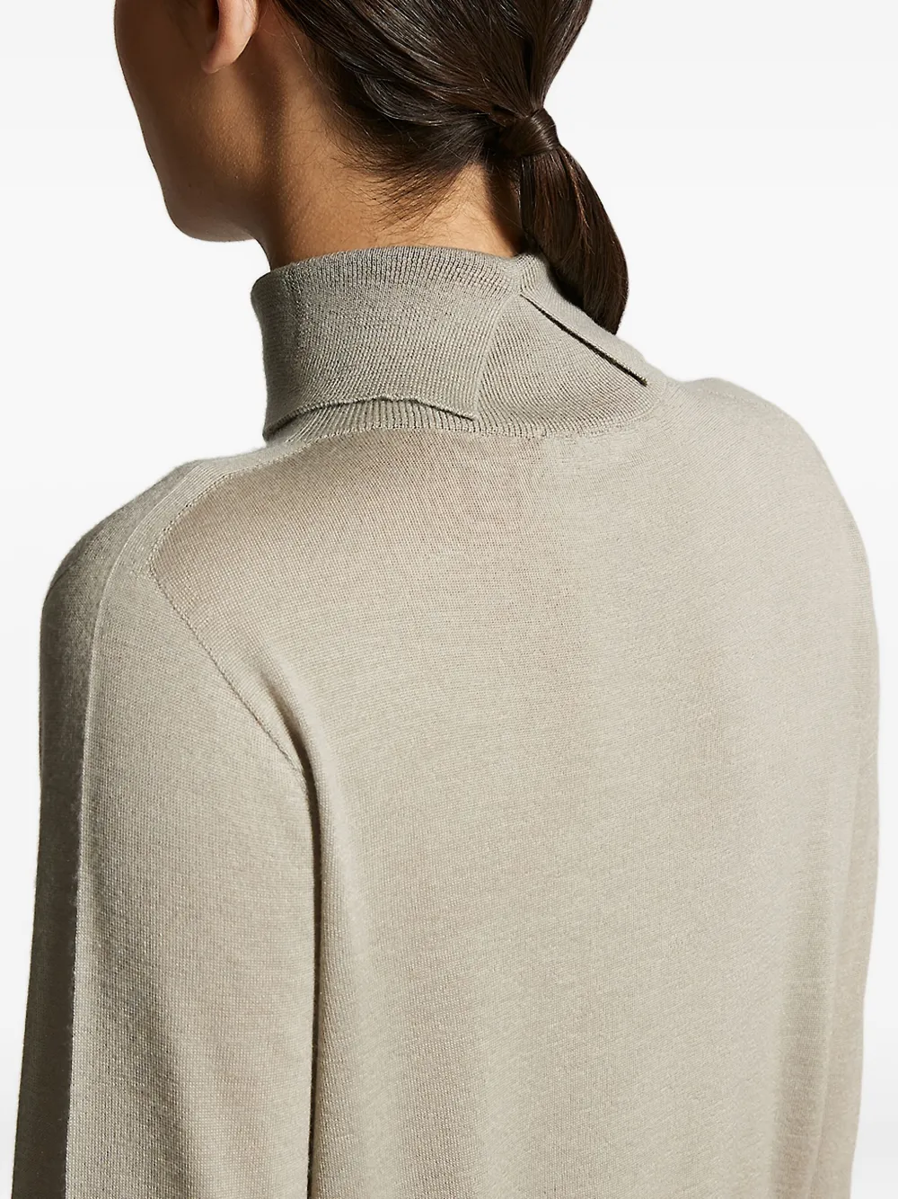 Peserico zip-detail turtleneck sweater Groen