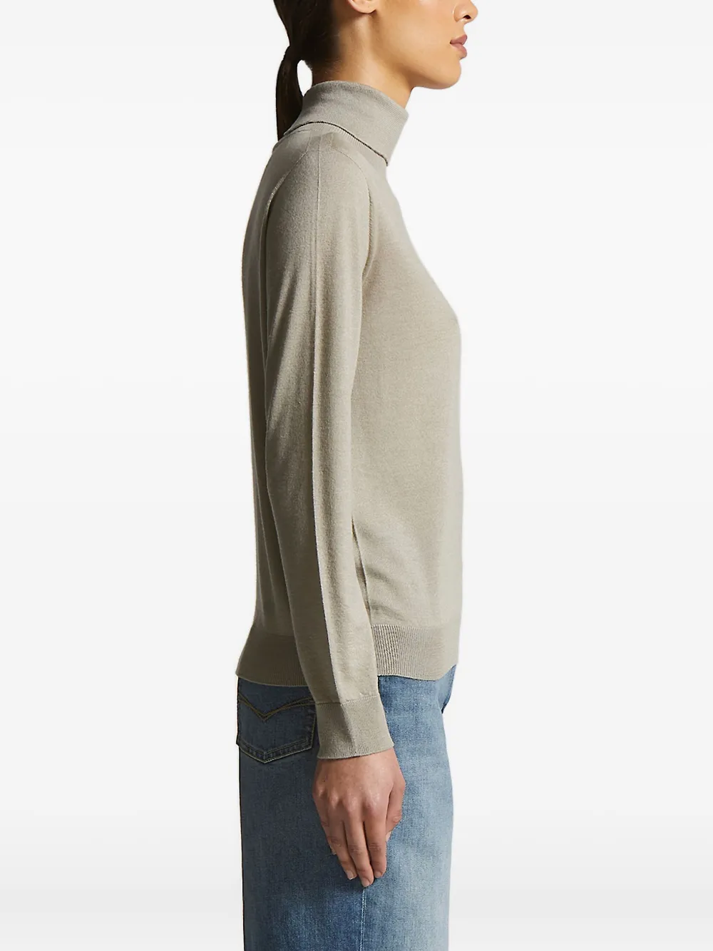 Peserico zip-detail turtleneck sweater Groen