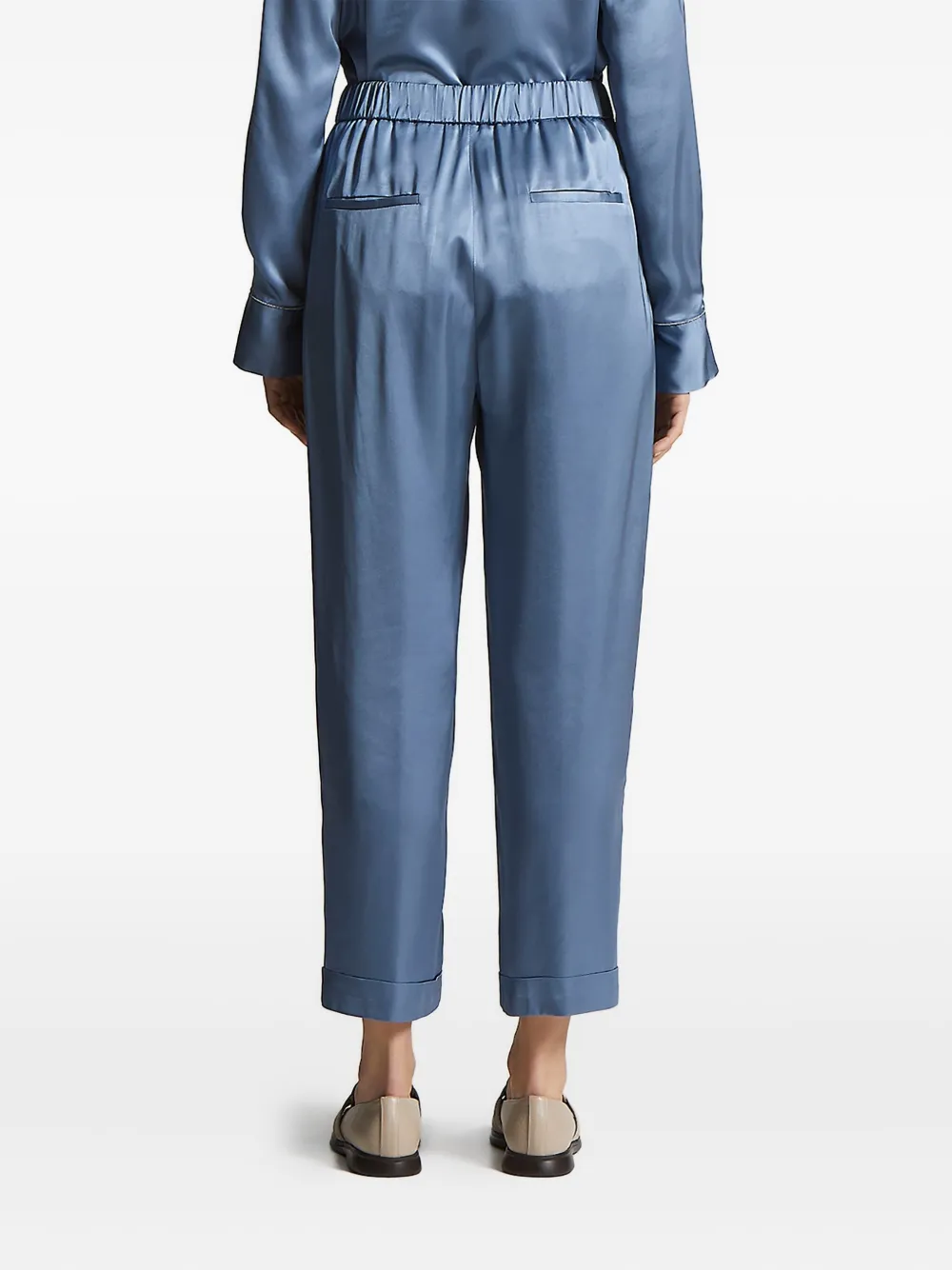 Peserico elastic-waist trousers Blauw