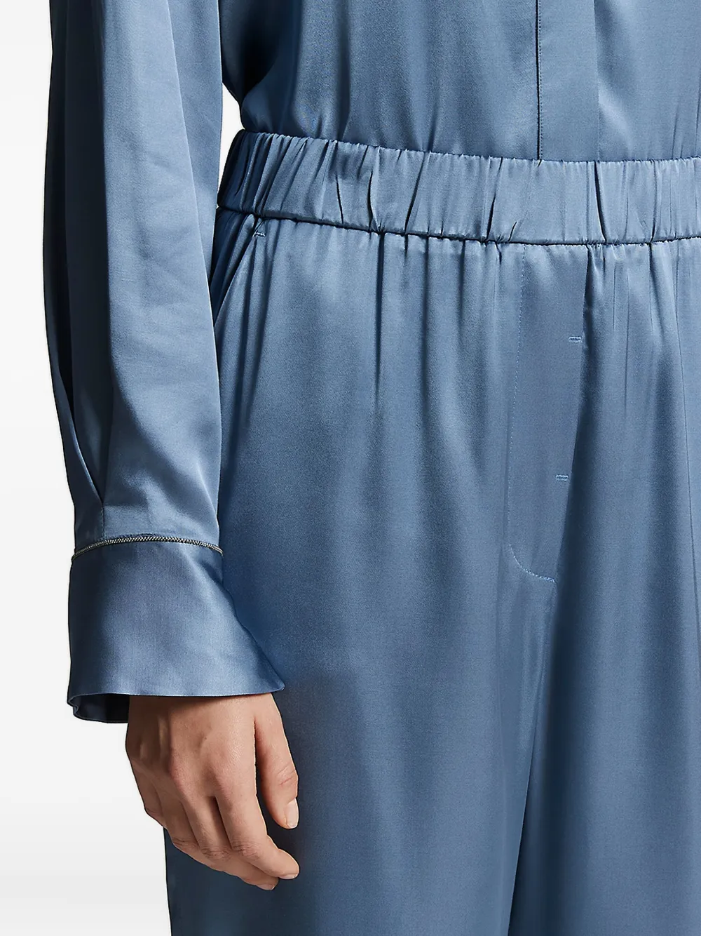 Peserico elastic-waist trousers Blauw