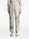 Peserico abstract-print elastic-waist trousers - White