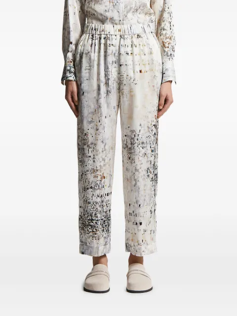 Peserico pantalones con pretina elástica y estampado abstracto