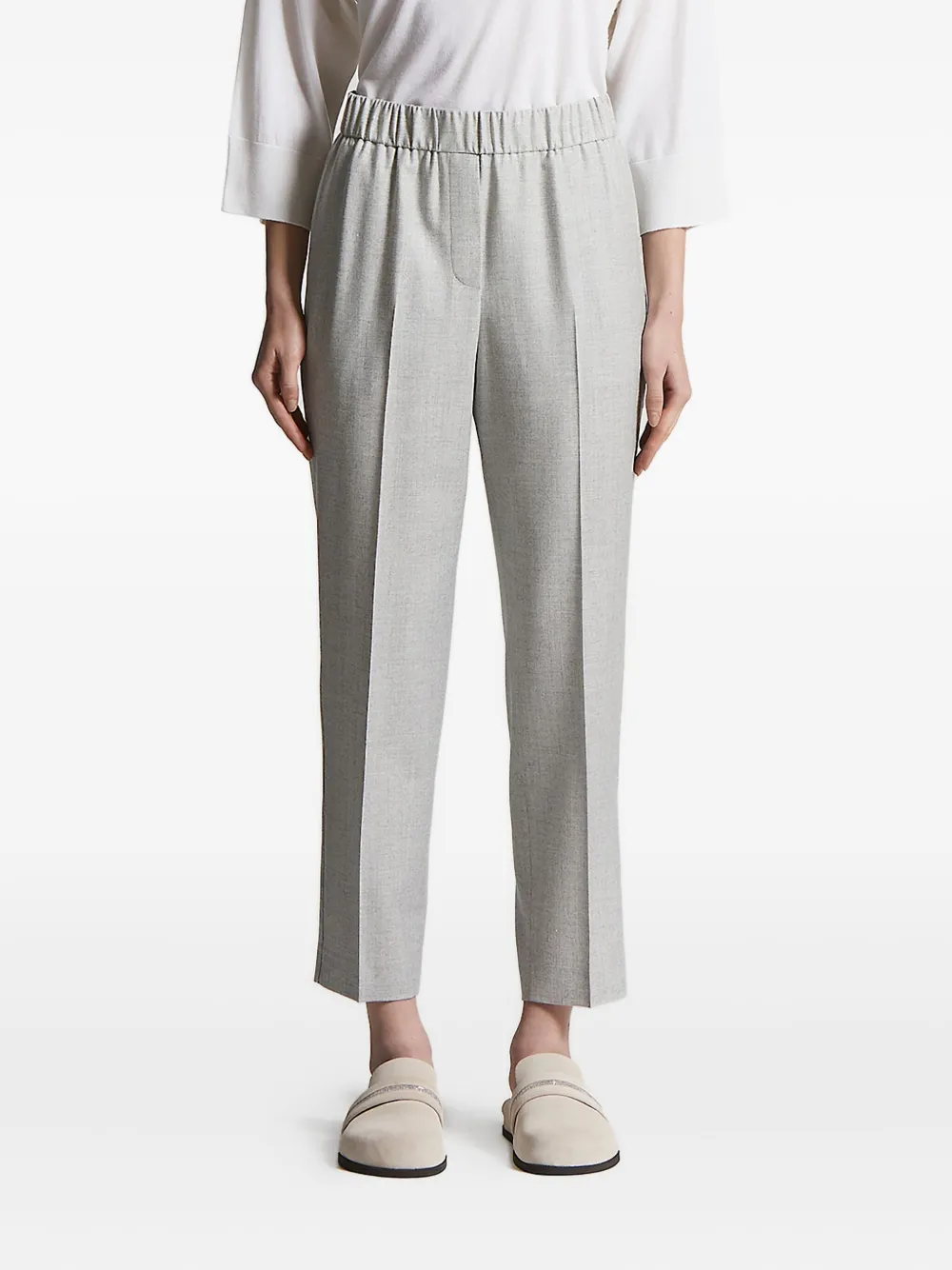 Peserico elastic-waist trousers Grijs