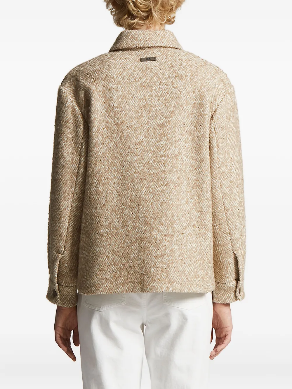 Peserico herringbone button jacket Beige